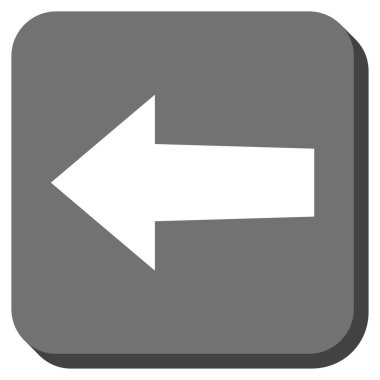 Ok sol yuvarlak kare vektör simgesi