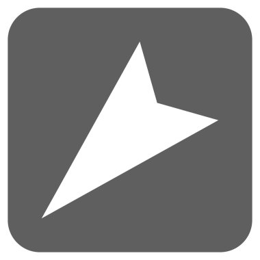 Ok ucu sol aşağı düz kare vektör simgesi