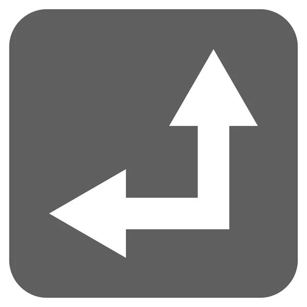 Flecha de bifurcación izquierda hacia arriba plano cuadrado Vector icono — Archivo Imágenes Vectoriales