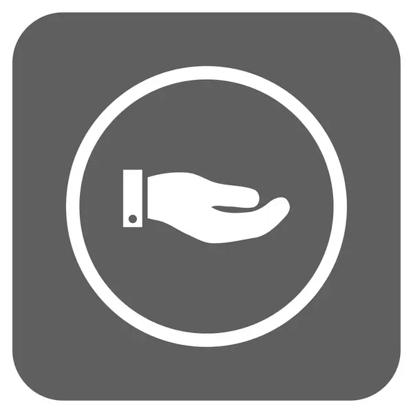 Icono de vector cuadrado plano de mano — Vector de stock