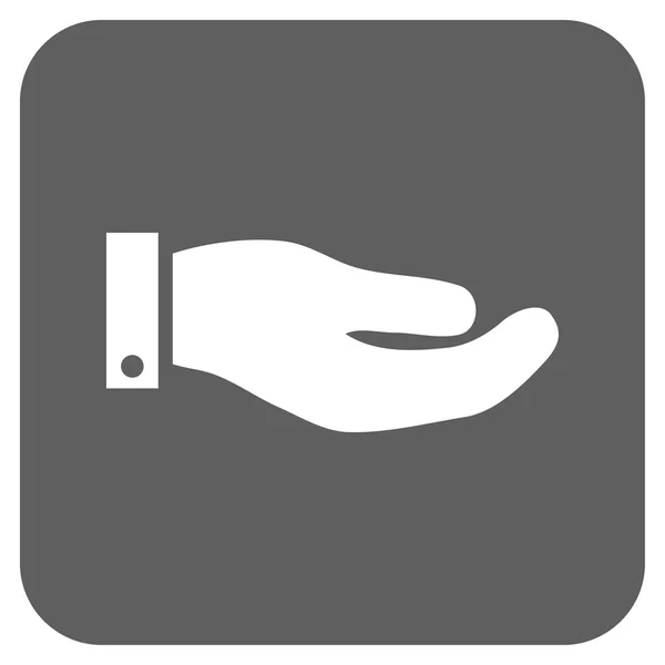 Icono de vector cuadrado plano de mano — Vector de stock