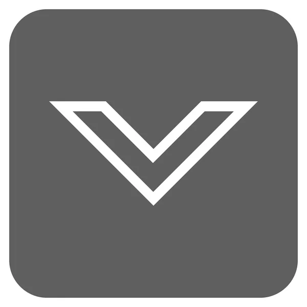 Pijlpunt neer platte winkelhaak Vector Icon — Stockvector