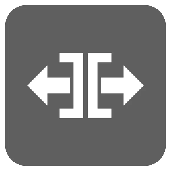 Dividir dirección horizontal plana cuadrada Vector icono — Archivo Imágenes Vectoriales