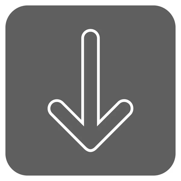 Zaoblený šipka dolů byt na druhou vektorové ikony — Stockový vektor