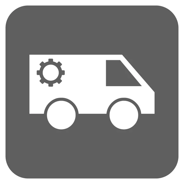 Service auto Platte vierkante Vector Icon — Stockvector
