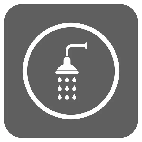 Shower Flat Squared Vector Icon — Stockvector