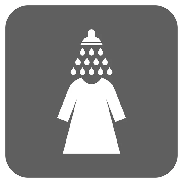 Douche Laver robe féminine plat carré vectoriel Icône — Image vectorielle
