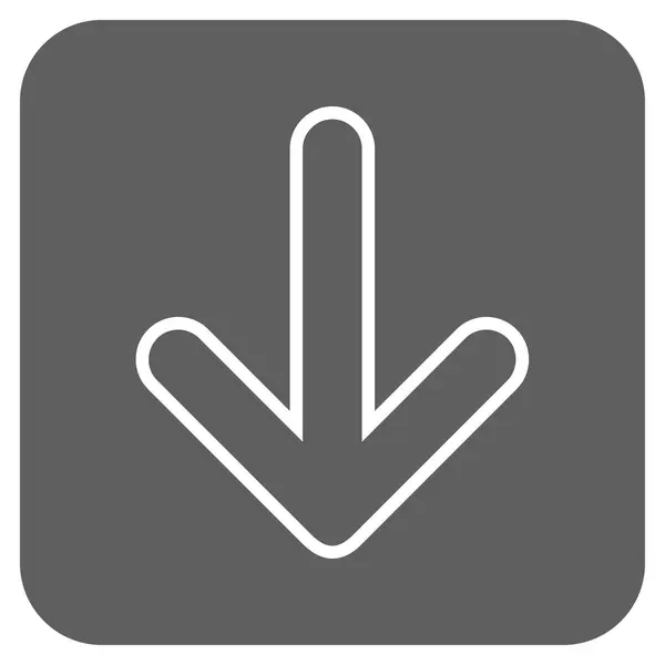 Flecha redondeada hacia abajo plana cuadrada Vector icono — Vector de stock