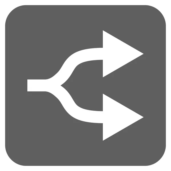 Split Arrows Right Flat Square Vector Icon — стоковый вектор