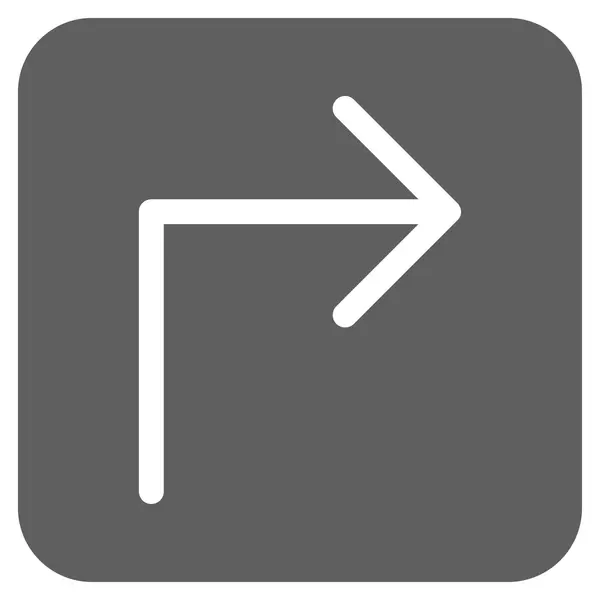 Vire à direita plana vetor quadrado ícone — Vetor de Stock