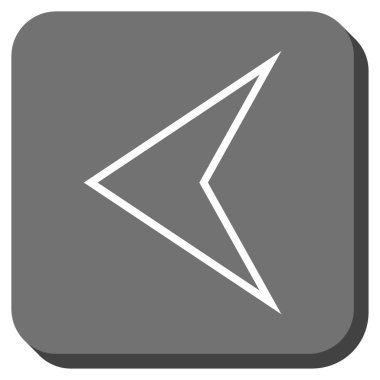 Ok ucu sol yuvarlak kare vektör simgesi