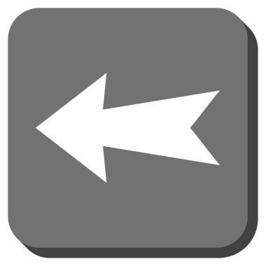 Ok sol yuvarlak kare vektör simgesi