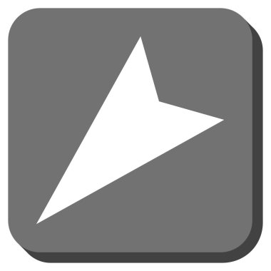 Ok ucu sol aşağı yuvarlak kare vektör simgesi