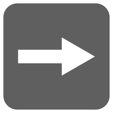 Ok sağ düz vektör simgesi kare