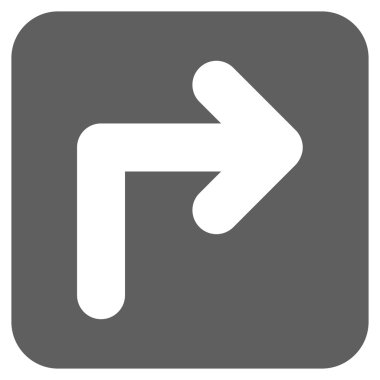 Vektör simge düz kare sağa dönün