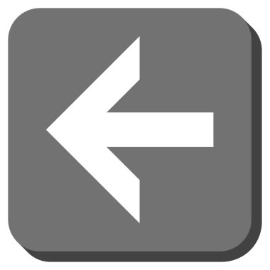 Ok sol yuvarlak kare vektör simgesi