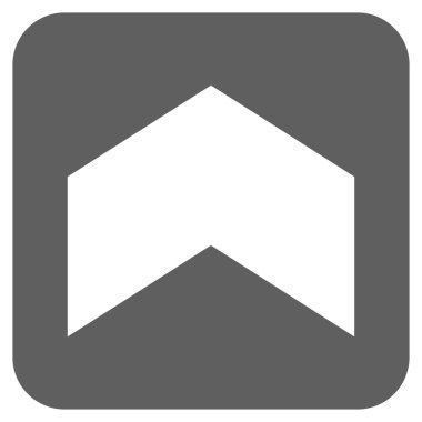 Düz yukarı yön vektör simgesi kare