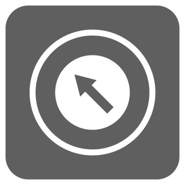 Yuvarlak yukarı sağdan sola ok düz kare vektör simgesi