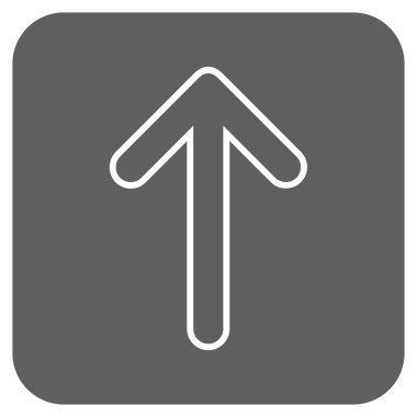 Düz yukarı yönlü ok vektör simgesi kare