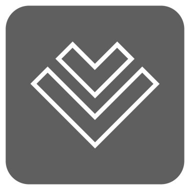 Düz aşağı yön vektör simgesi kare