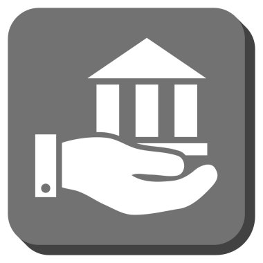 Banka hizmet yuvarlak kare vektör simgesi