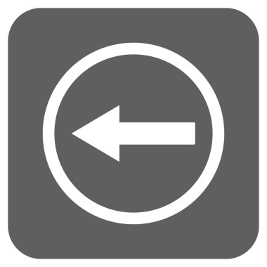 Sol ok düz kare vektör simgesi yuvarlak