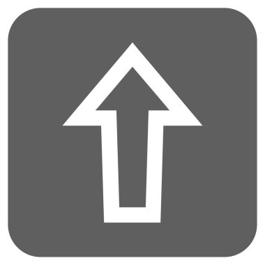 Düz yukarı ok vektör simgesi kare