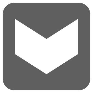 Düz aşağı yön vektör simgesi kare