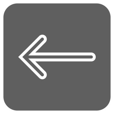 Düz sol ok vektör simgesi kare