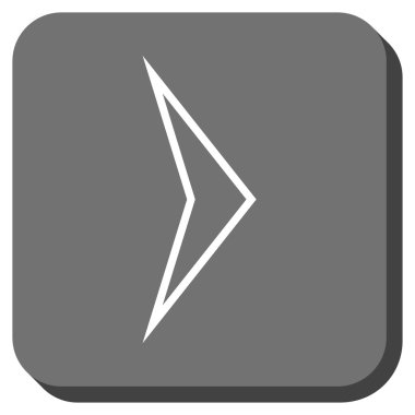 Ok ucu sağ yuvarlak kare vektör simgesi