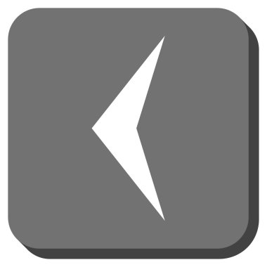 Ok ucu sol yuvarlak kare vektör simgesi