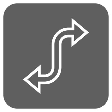 Eğri Exchange ok düz kare vektör simgesi