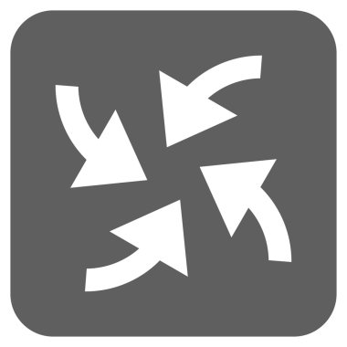 Siklon oklar düz kare vektör simgesi