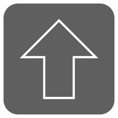 Düz yukarı ok vektör simgesi kare