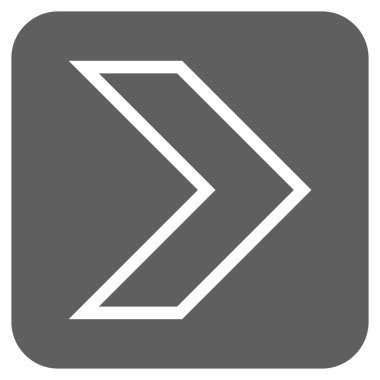 Ok ucu değil düz vektör simgesi kare