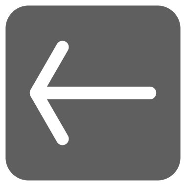 Düz sol ok vektör simgesi kare