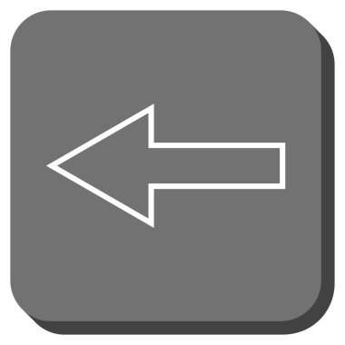 Ok sol yuvarlak kare vektör simgesi