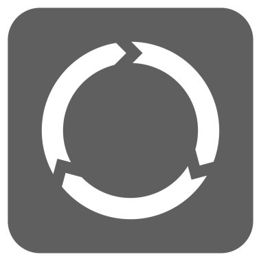 Döndürme düz kare vektör simgesi