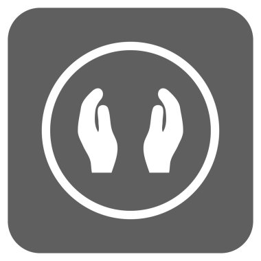 Bakım el düz kare vektör simgesi