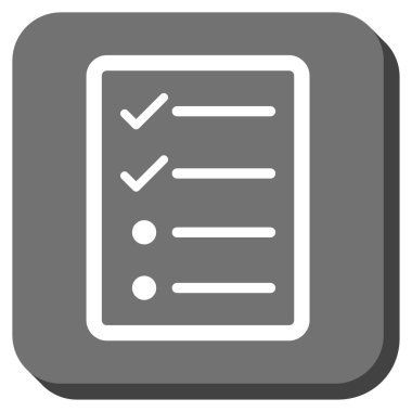 Denetim listesi sayfa yuvarlak kare vektör simgesi