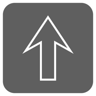 Düz yukarı ok vektör simgesi kare