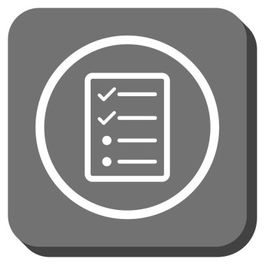 Denetim listesi sayfa yuvarlak kare vektör simgesi