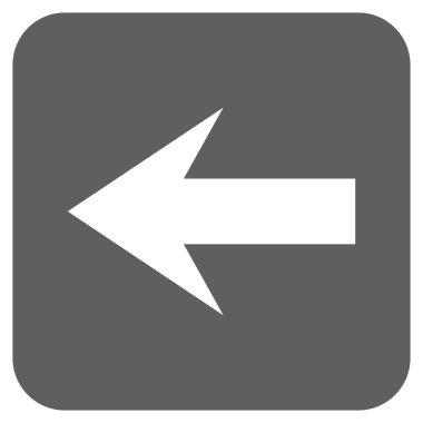 Düz sol ok vektör simgesi kare