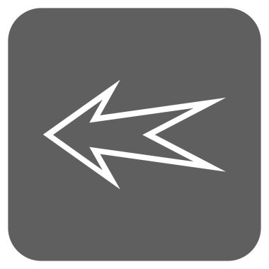 Düz sol ok vektör simgesi kare