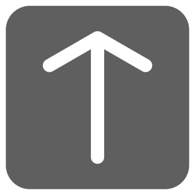 Düz yukarı ok vektör simgesi kare