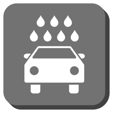 Araba duş yuvarlak kare vektör simgesi