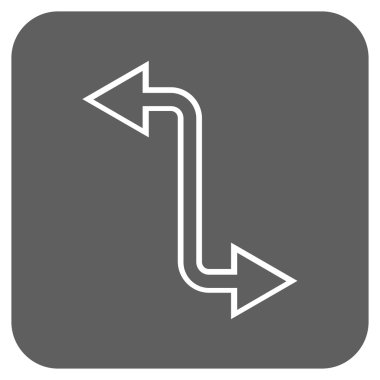 Eğri Exchange ok düz kare vektör simgesi