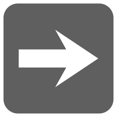 Ok sağ düz vektör simgesi kare