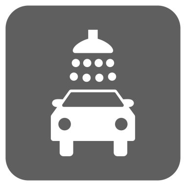 Araba duş düz kare vektör simgesi