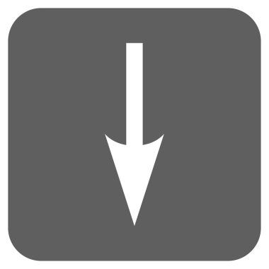 Düz kare vektör simgesi aşağı ok keskin